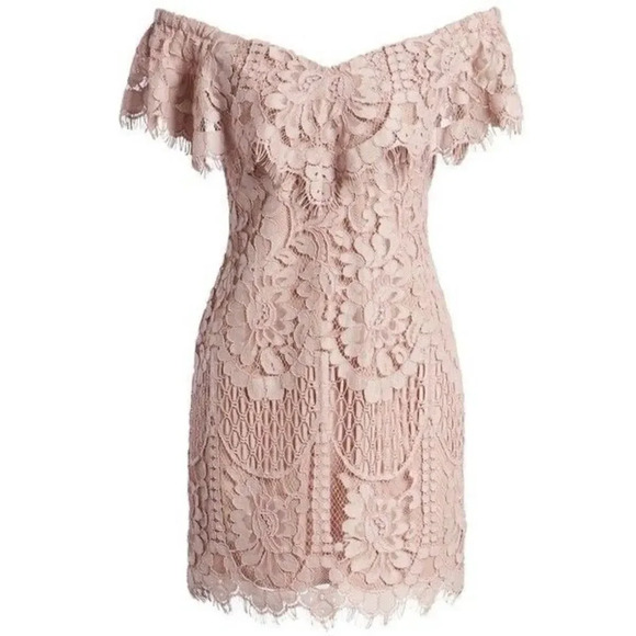 WAYF Venice Off the Shoulder Lace Minidress - Picture 2 of 13